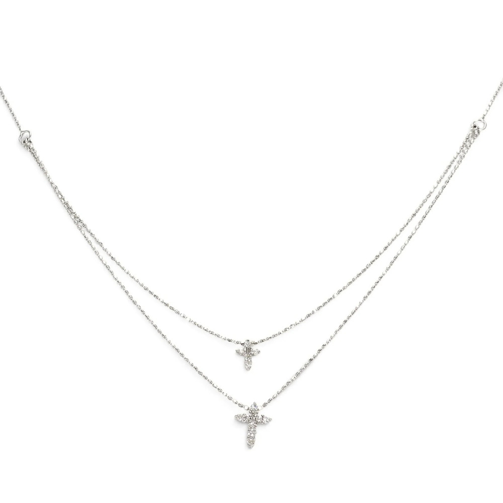 VINTAGE 14k Silver Diamond Necklace